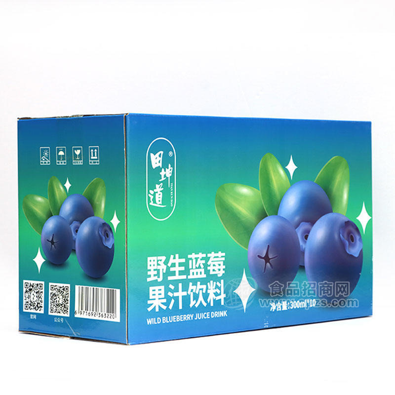 田坤道蓝莓果汁饮料300mlx10瓶