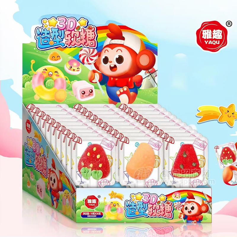 雅趣3D造型软糖儿童糖玩15gx30支