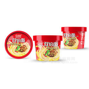 国圆双份面香辣卤牛肉味泡面桶装招商