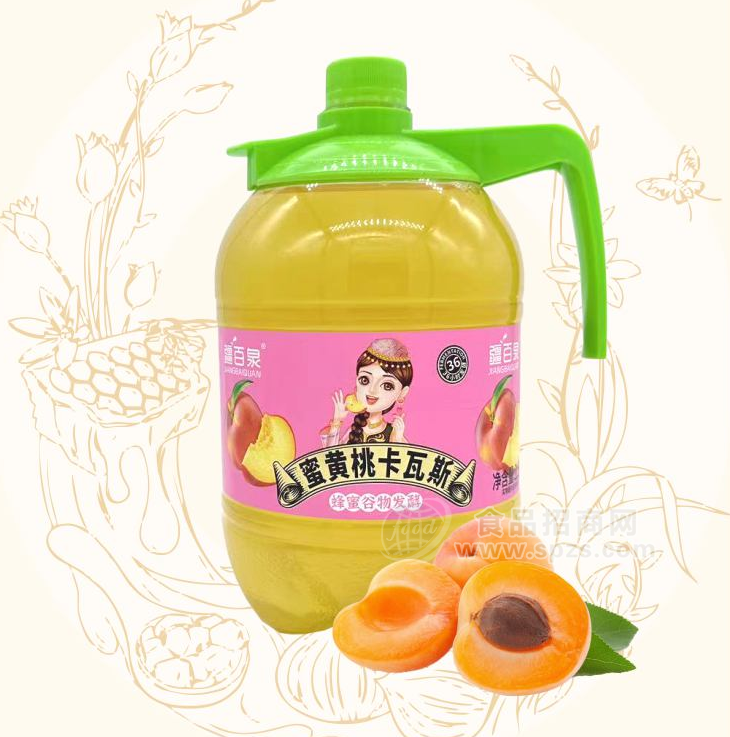 疆百泉蜜黃桃卡瓦斯飲料1.5l