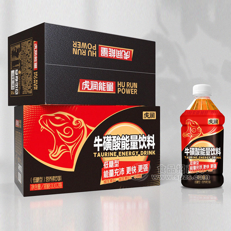 虎润牛磺酸能量饮料低糖型营养素饮料箱装招商1L×12瓶
