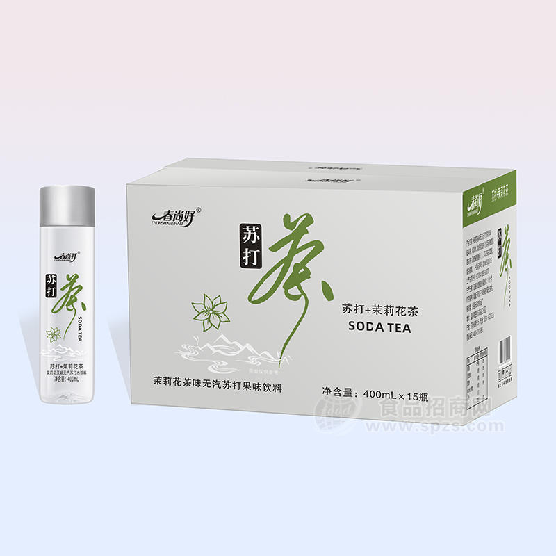 春尚好茉莉花茶味无汽苏打果味饮料400mlx15瓶