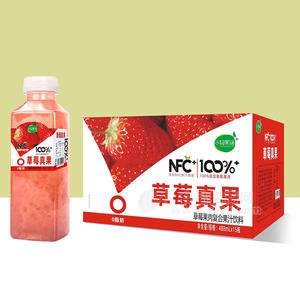 小轻果语草莓果肉复合果汁饮料箱装招商488ml×15瓶