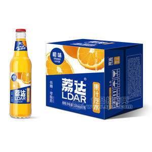 荔达果汁汽水橙味箱装招商520ml×12瓶