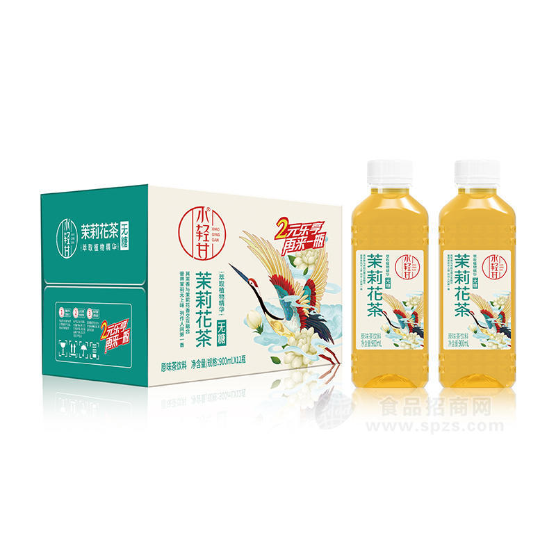 小輕甘茉莉花茶無糖原味茶飲料箱裝招商900ml×12瓶