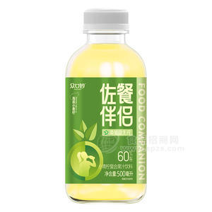 眾口妙佐餐伴侶小青檸復(fù)合果汁飲料瓶裝招商500ml