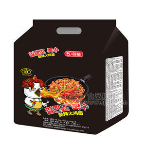 酷辣火鸡面拌面5包装5连包方便面方便食品泡面140g×5袋