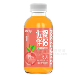 眾口妙佐餐伴侶黃桃復(fù)合果汁飲料瓶裝招商500ml