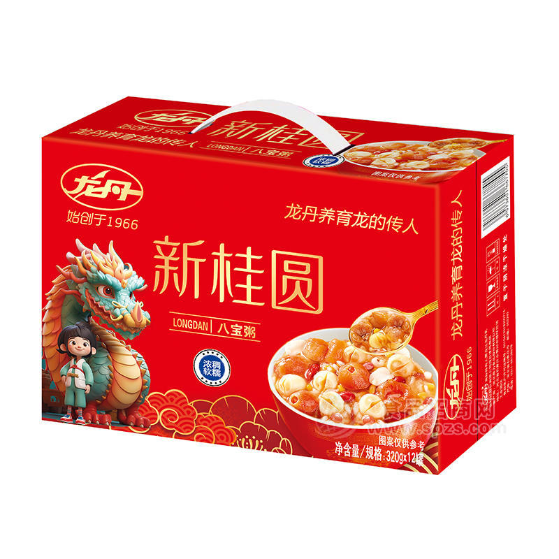 龙丹新桂圆八宝粥方便食品方便粥320gx12罐