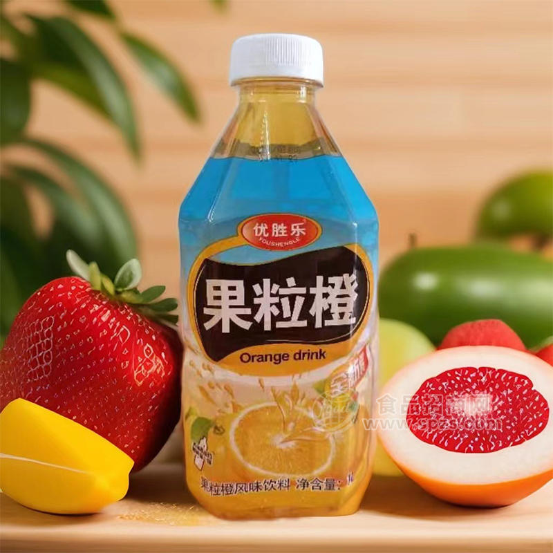 优胜乐果粒橙风味饮料1L