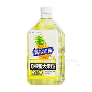 阿尔卑斯蜂蜜大果粒零脂+蜂蜜菠萝味果味饮品瓶装招商1L