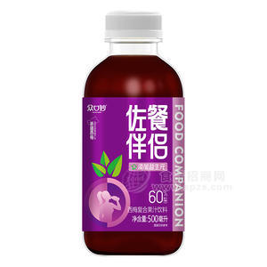 眾口妙佐餐伴侶西梅復(fù)合果汁飲料瓶裝招商500ml