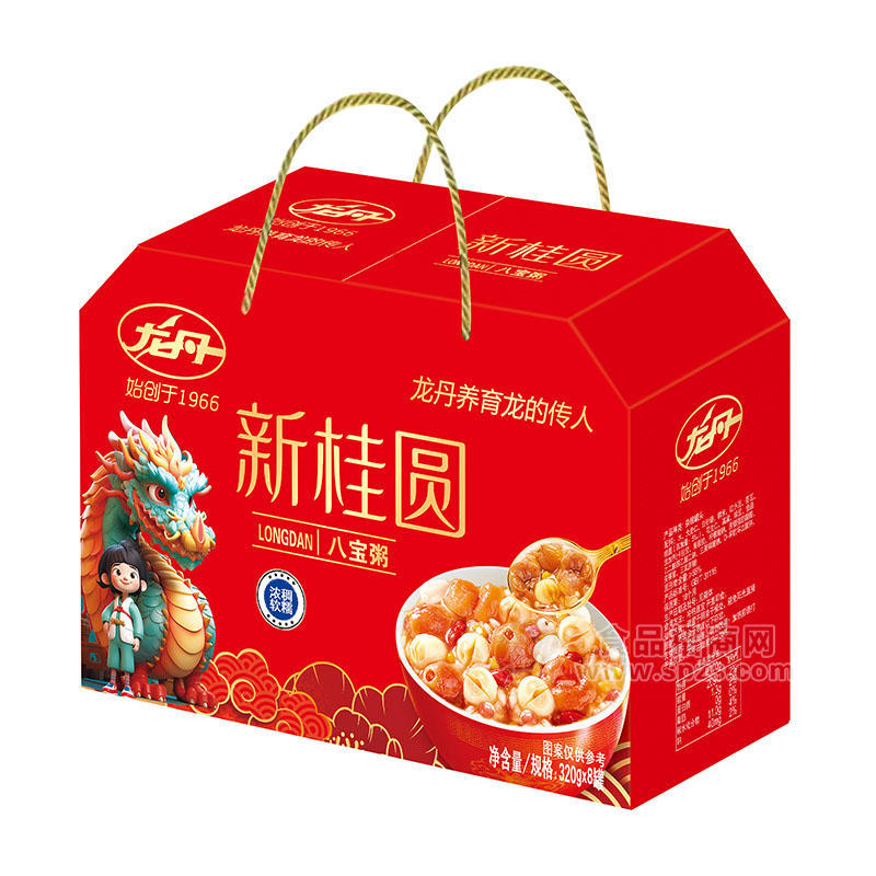 龙丹新桂圆八宝粥方便粥方便食品320gx8罐