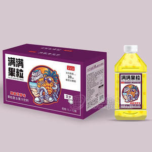 發(fā)財雨蜂蜜菠蘿味滿滿果粒復(fù)合果汁飲料箱裝招商1L×12瓶