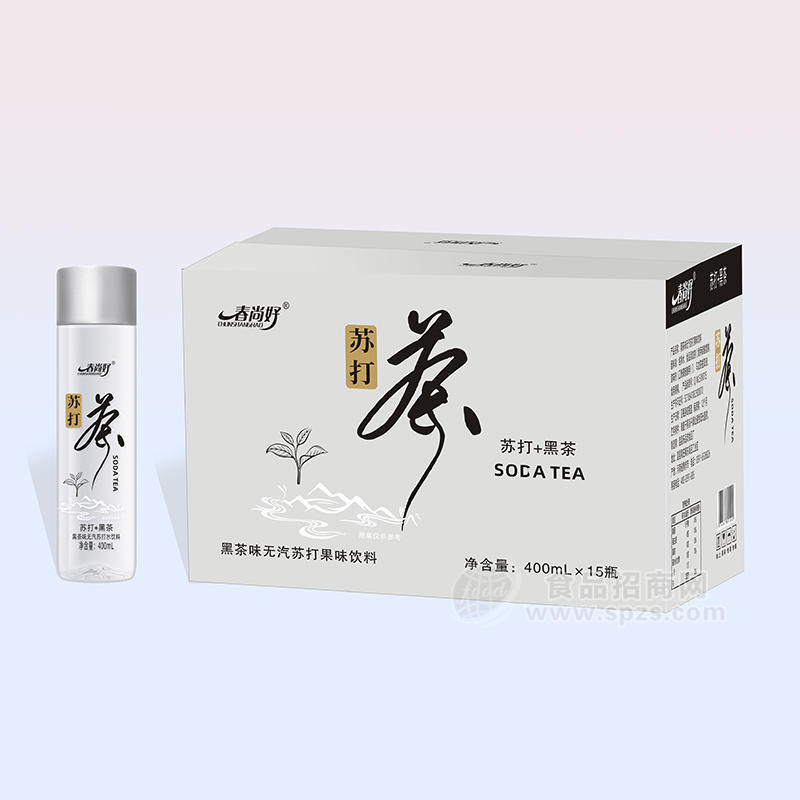 春尚好黑茶味无汽苏打果味饮料400mlx15瓶招商