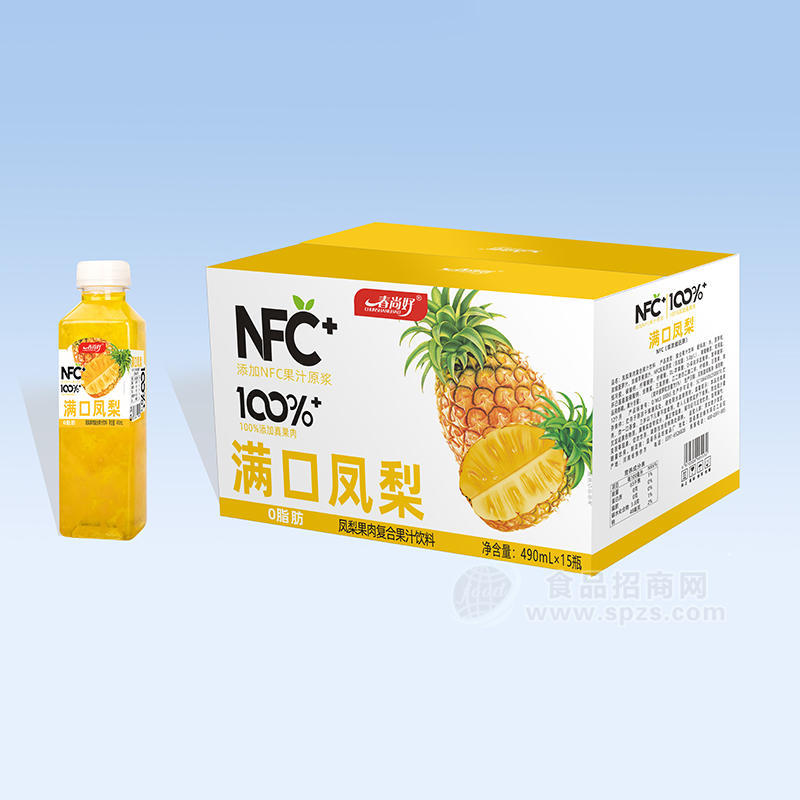 春尚好凤梨果肉复合果汁饮料490mlx15瓶