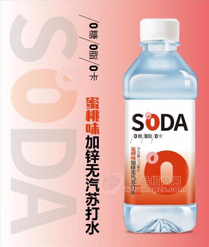 SODA蜜桃味加鋅無汽蘇打水375ML