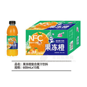 九州華洋NFC果凍橙復合果汁飲料600mlx15瓶