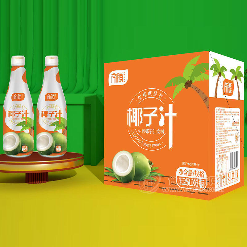 帝腾椰子汁生榨椰子汁饮料箱装招商1.25L×6瓶