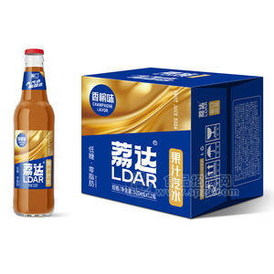 荔達(dá)果汁汽水香檳味箱裝招商520ml×12瓶