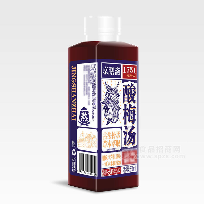 京膳齋1751酸梅湯草本飲料瓶裝招商360ml