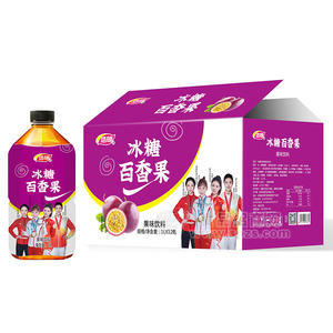 浩明冰糖百香果果味飲料箱裝招商1L×12瓶