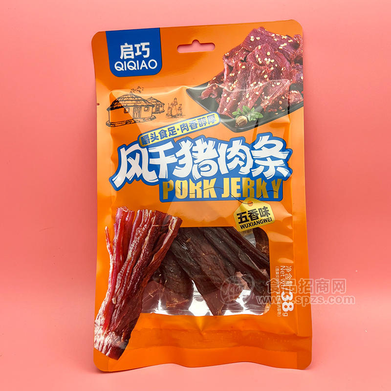 启巧风干猪肉条五香味袋装招商38g
