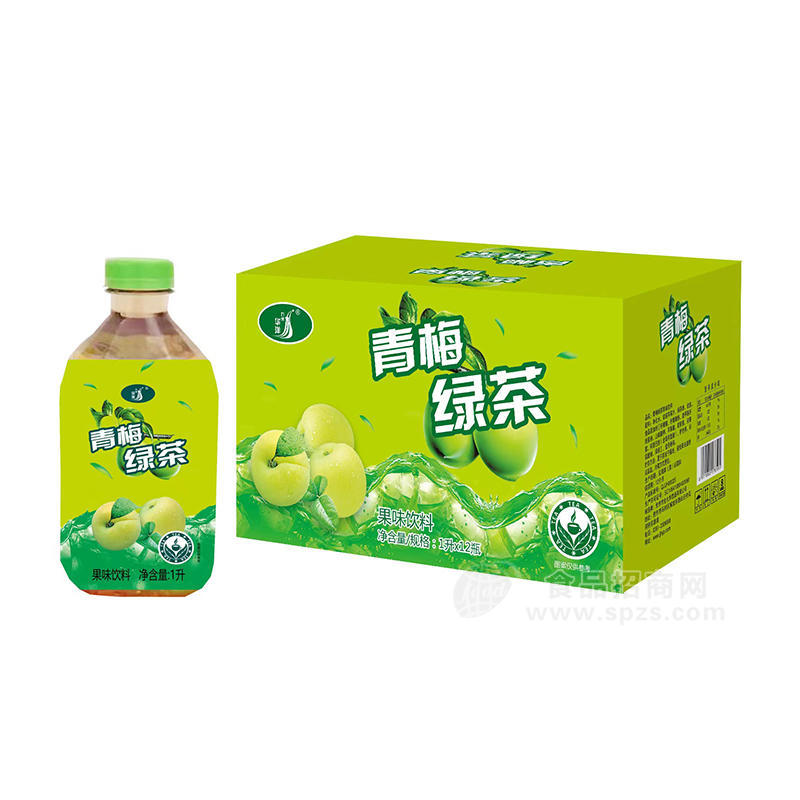 九州華洋青梅綠茶果味飲料1LX12瓶