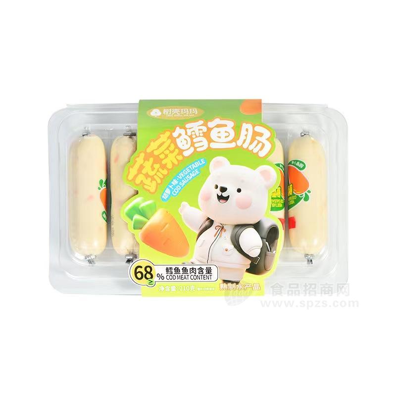 樹(shù)殼瑪瑪蔬菜鱈魚(yú)腸胡蘿卜味熟制水產(chǎn)品盒裝招商210g
