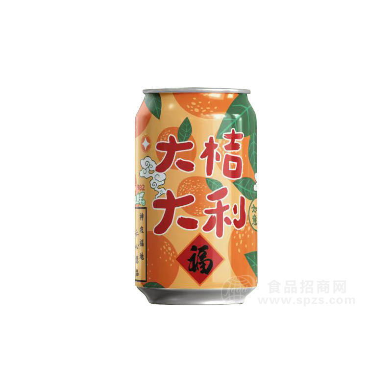 笑为鲜砂糖橘汁汽水易拉罐装招商330ml