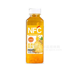 簡樂派真果肉鳳梨NFC原果汁飲料瓶裝招商500ml