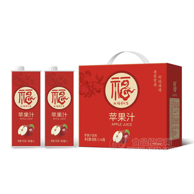 蘋果汁飲料禮盒裝招商1L×6瓶