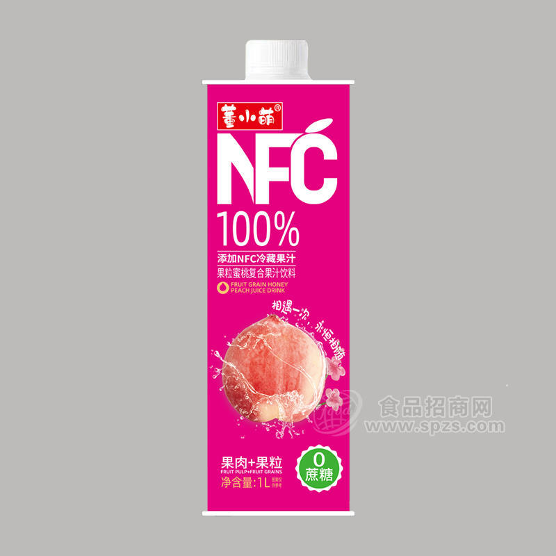 董小萌NFC果粒蜜桃复合果汁饮料0蔗糖招商1L