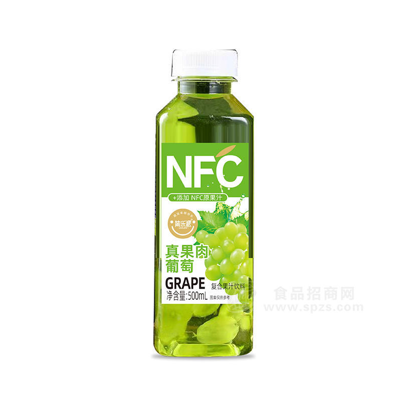 简乐派真果肉葡萄NFC原果汁饮料瓶装招商500ml
