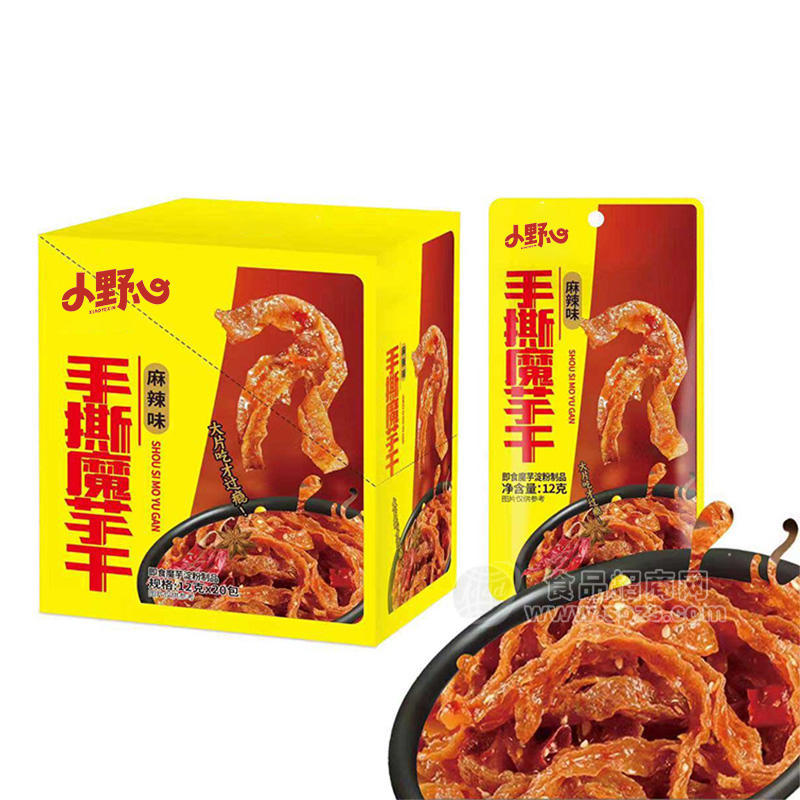 ·小野心麻辣味手撕魔芋干休闲零食盒装招商12g×20包 