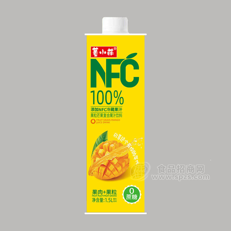 董小萌NFC果粒芒果復合果汁飲料0蔗糖招商1.5L
