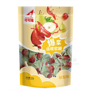 可可隆爆浆山楂软糖秋梨味袋装招商100g