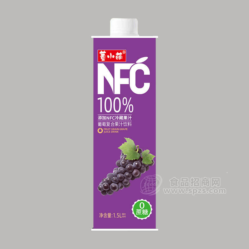 董小萌NFC葡萄復(fù)合果汁飲料0蔗糖招商1.5L