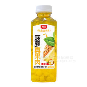 澳進菠蘿真果肉復合果汁飲料瓶裝招商500ml