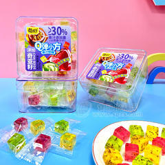 萌孩子果汁软糖混合水果味盒装厂家招商100g