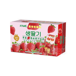 笑为鲜草莓果粒果汁饮料箱装招商
