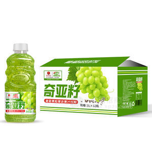 浩明奇亞籽葡萄果粒復合果汁飲料箱裝招商1L×12瓶