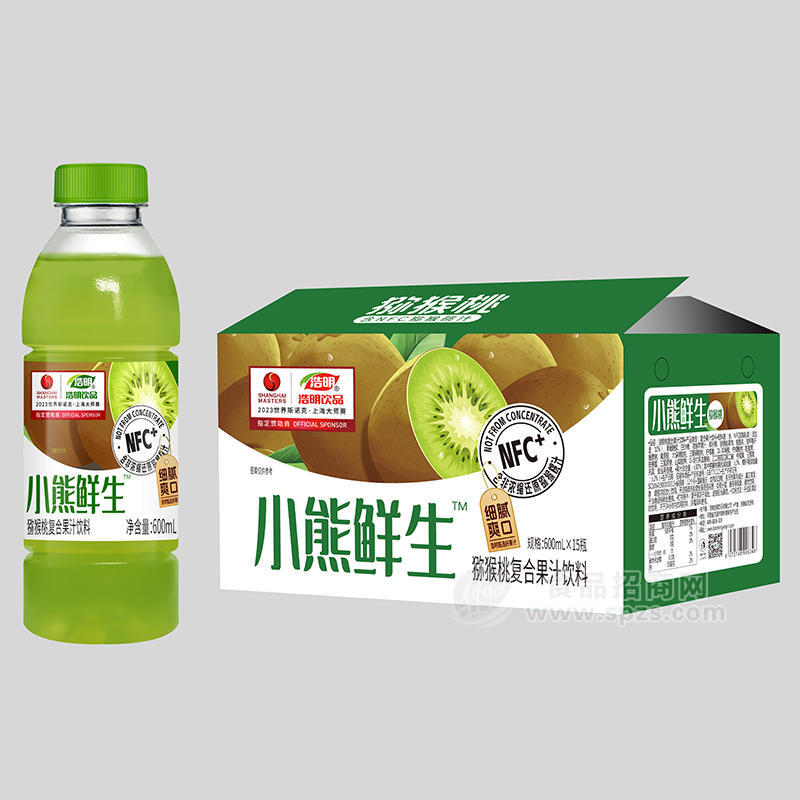 浩明小熊鮮生獼猴桃復(fù)合果汁飲料箱裝招商600ml×15瓶