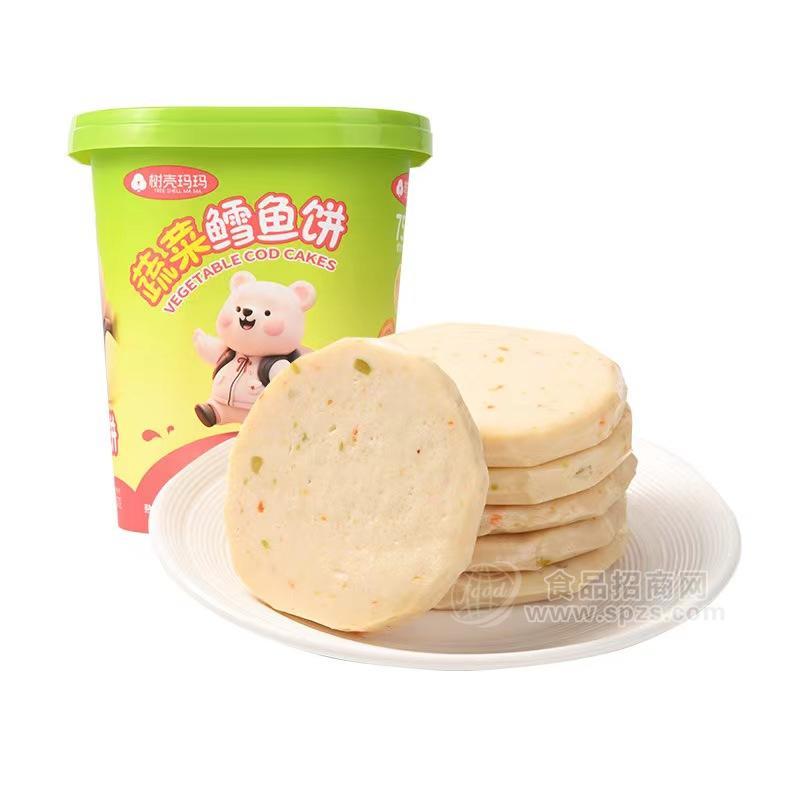 树壳玛玛蔬菜鳕鱼饼烘焙食品桶装招商