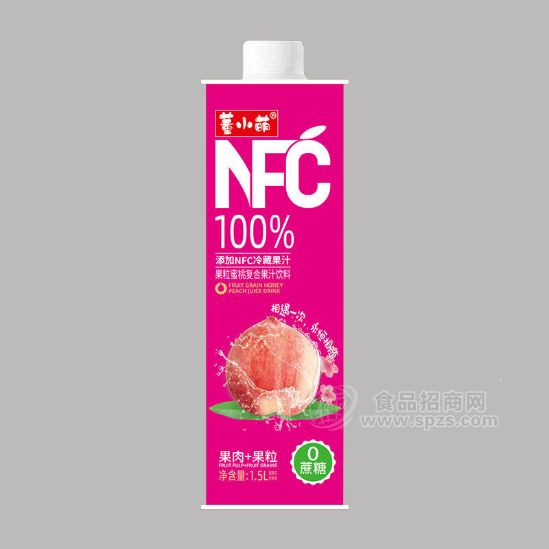 董小萌NFC果粒蜜桃复合果汁饮料0蔗糖招商1.5L