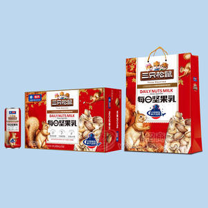 三只松鼠每日堅果乳植物蛋白飲料禮盒裝招商240ml×16罐