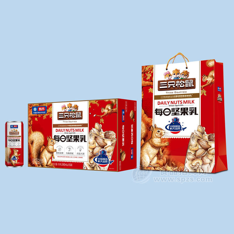 三只松鼠每日坚果乳植物蛋白饮料礼盒装招商240ml×16罐