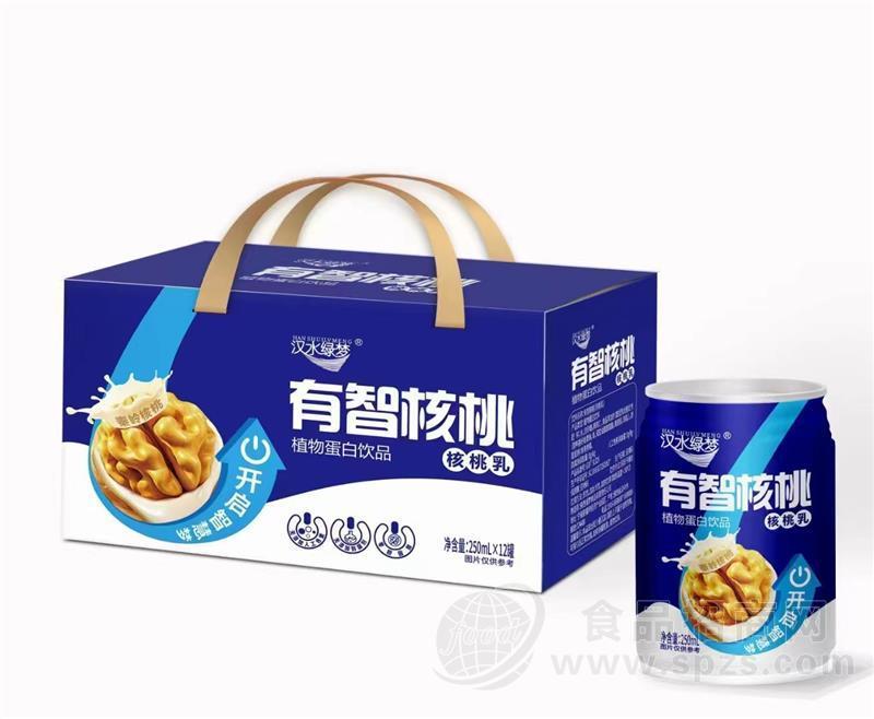 汉水绿梦有智核桃核桃乳植物蛋白饮品礼盒装250ml*12罐