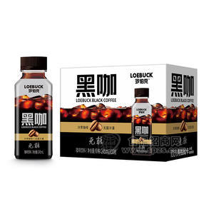 罗伯克黑咖无糖咖啡饮料箱装招商245ml×10瓶