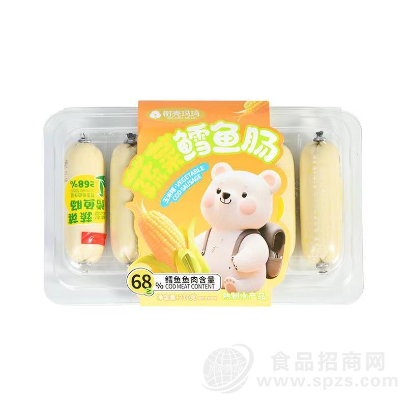 树壳玛玛蔬菜鳕鱼肠玉米味熟制水产品盒装招商210g